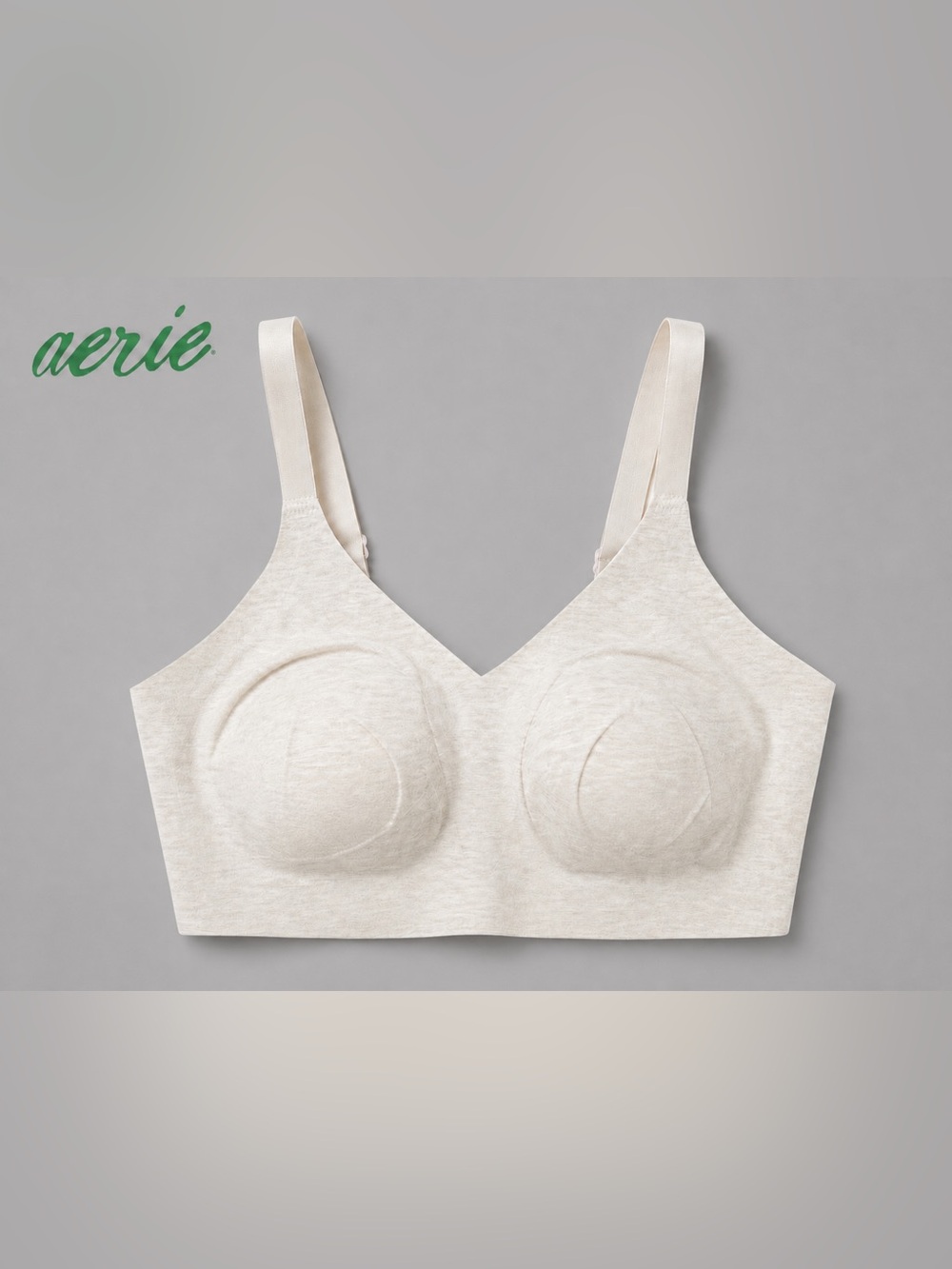 NWT!! Aerie Cream Lightly Lined Wireless  T-shirt Sport Bra  XL Retail $40